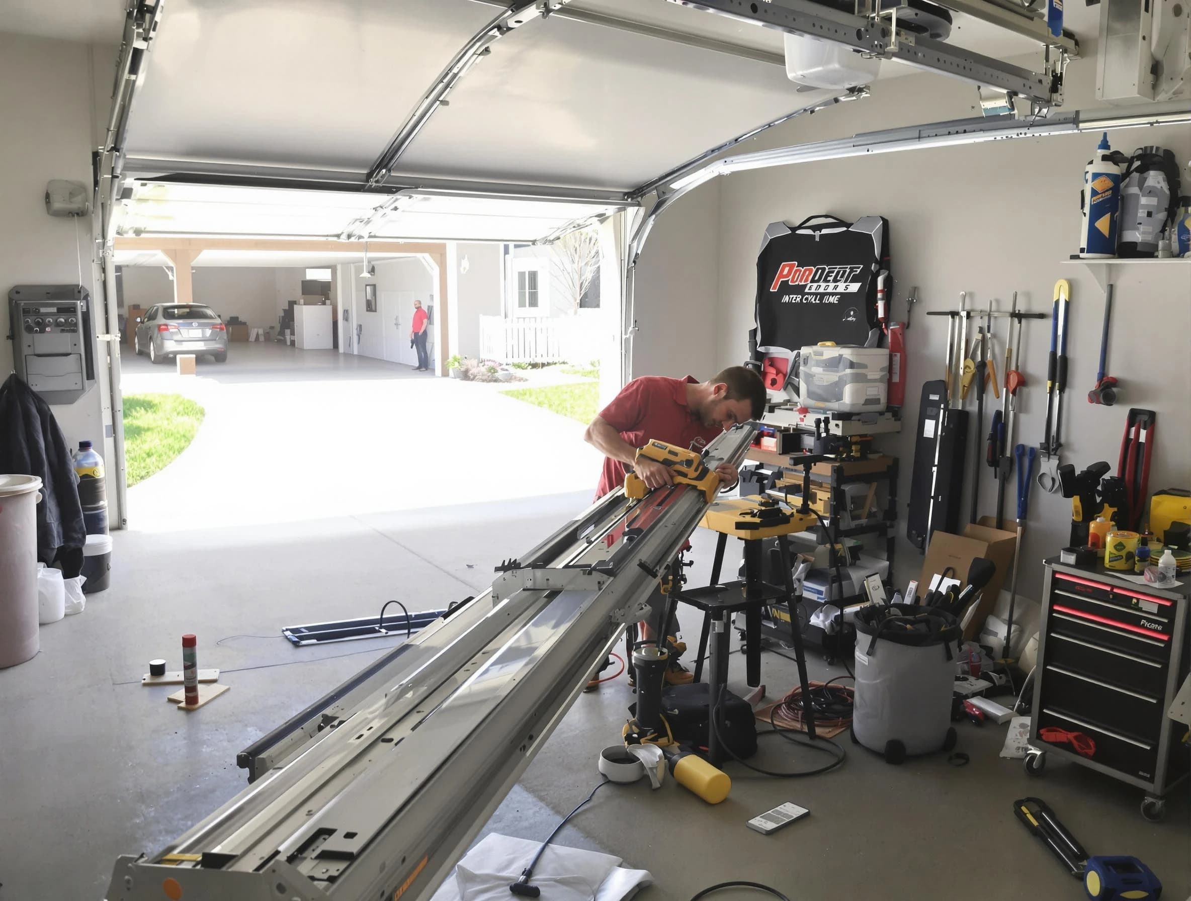 Meadowbrook Garage Door Repair expert performing track repair in Meadowbrook