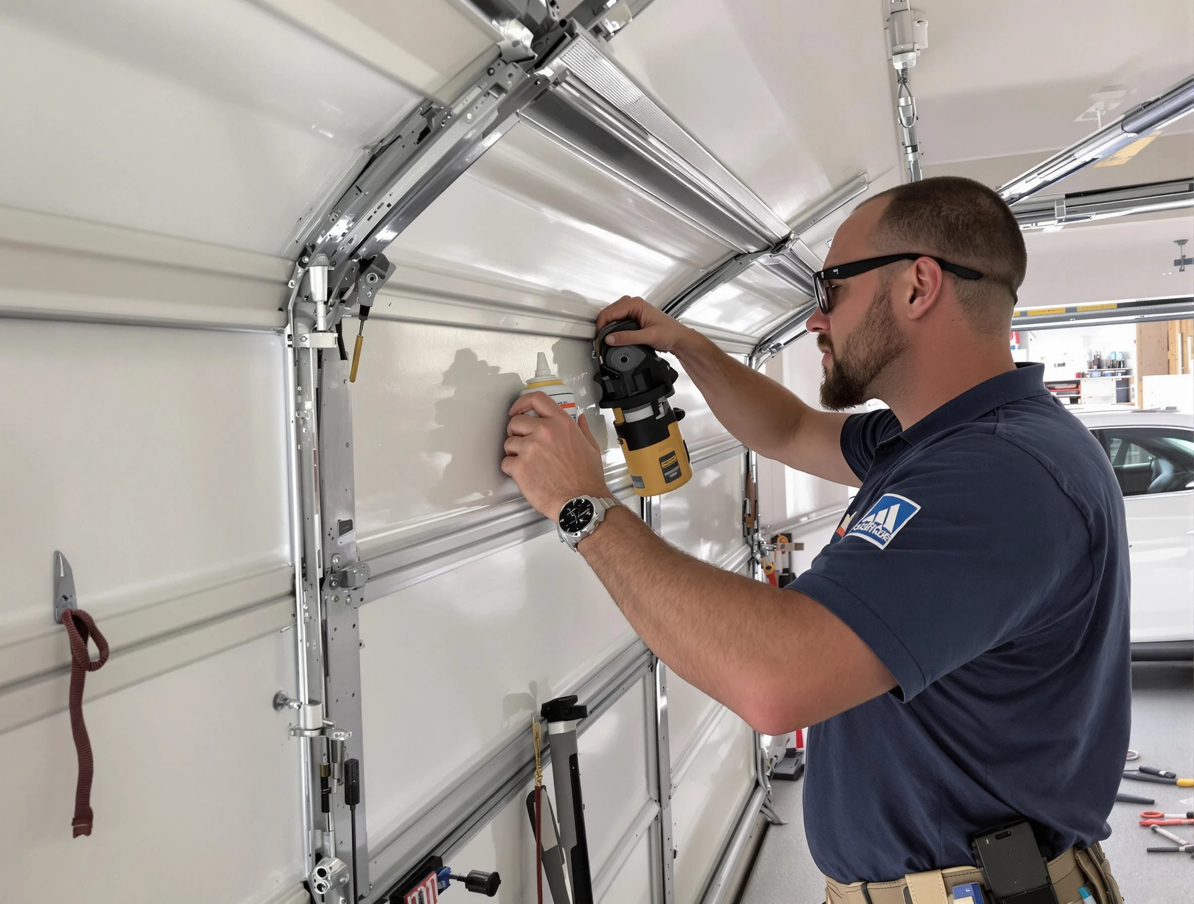 Meadowbrook Garage Door Repair technician quieting a noisy garage door in Meadowbrook