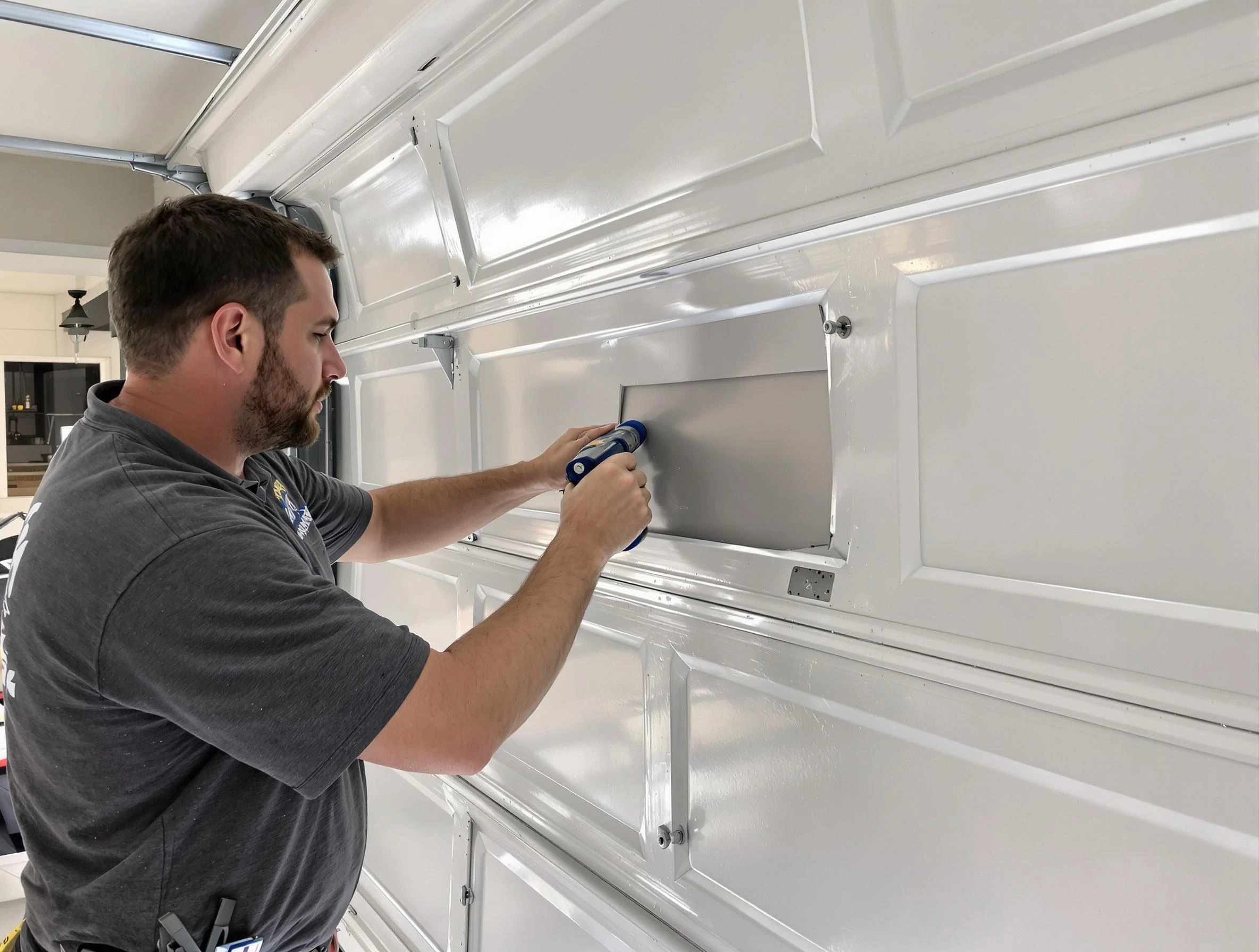 Garage door panel repair by Meadowbrook Garage Door Repair in Meadowbrook